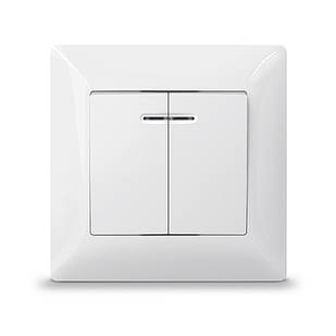 Вимикач двоклавішний з підсвіткою білий Titanum Standart TF-ST-SW2L-W 25967