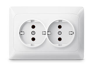 Розетка подвійна із заземленням біла Titanum Standart TF-ST-SK2G-W 25981