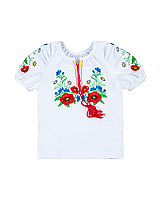 Блуза для дівчинки "Вишиванка-22", Білий, 80 (1 рік)