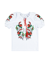 Блуза для дівчинки "Вишиванка-22", Білий, 98 (3 роки)
