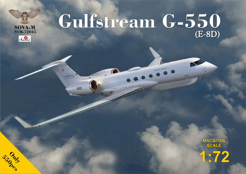 Пластикова модель 1/72 SOVA-M 72045 американський пасажирський літак Gulfstream G-550 (E-8D)