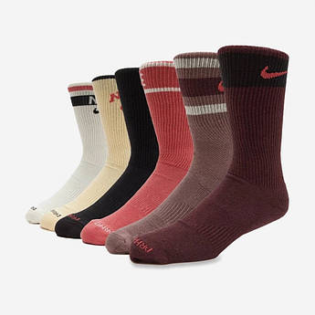 Набір шкарпеток Nike DX7670-909 6 пар Коричневий/Мультиколор, Розмір (EU) — 38-42