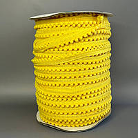 #5 Тесьма с помпонами 13мм (помпоны Ø5мм) - желтый (#221) КР