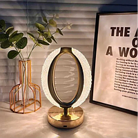 Настольная лампа с кристаллами и бриллиантами Creatice Table Lamp 16 | Круглая лампа сенсорным переключателем
