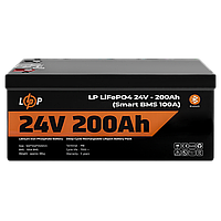 Аккумулятор LiFePО4 LogicPower 24V (25,6V) - 200 Ah (5120Wh) (Smart BMS 100А) с BT пластик для ИБП