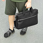 Сумка для ноутбука та документів з екошкіри чорний діловий портфель для паперів, фото 5