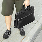 Сумка для ноутбука та документів з екошкіри чорний діловий портфель для паперів, фото 6