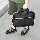 Сумка для ноутбука та документів з екошкіри чорний діловий портфель для паперів, фото 2