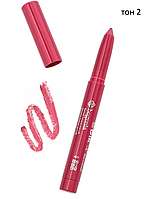 Помада-олівець для губ водостійка Bogenia Velvet Waterproof Matte BG730, No 002 Ruby, 1,4 г