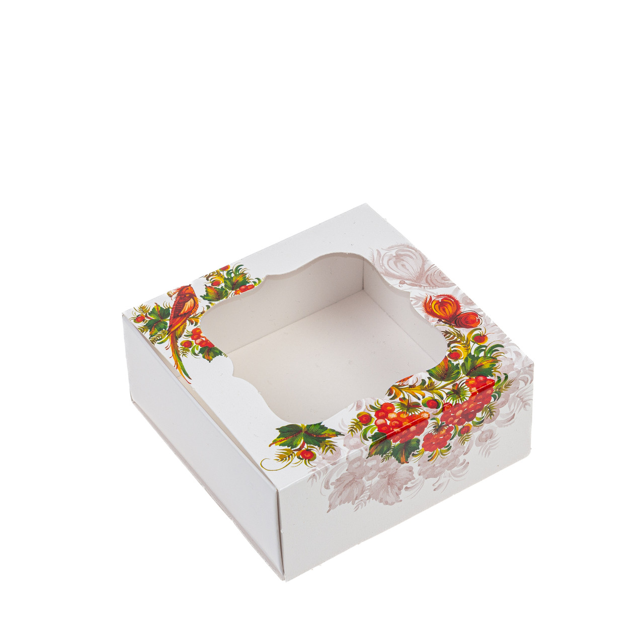 Коробка 80х80х35 для пряника з вікном "Калина", фото 1