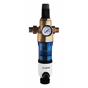 Фільтр із редуктором тиску USTM AQWELL WF34 універсальне з'єднання 3/4"-1"
