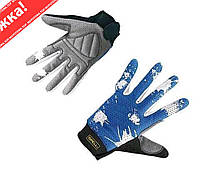 Велоперчатки (черно-синие, закрытые, с длинными пальцами, size L) (Spelli) FM