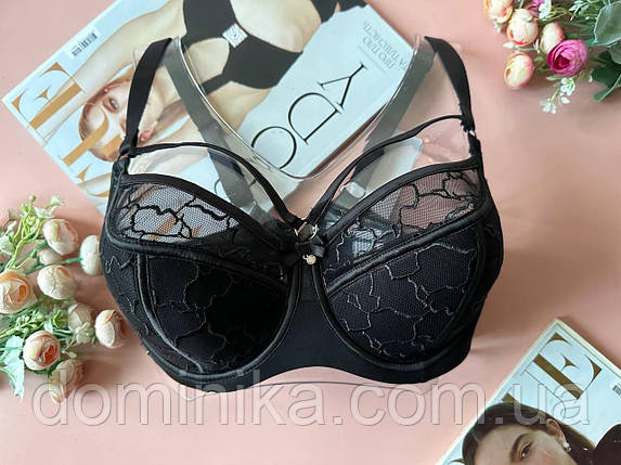 90Е Бюстгальтер з портупеєю на чашку E чорний, фото 1