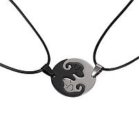 Парна підвіска собачки Інь Янь. Подвійні кулони для двох на подарунок. Красиві кулони для закоханих, фото 2