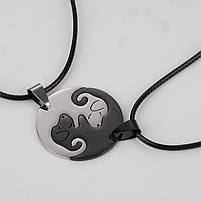 Парна підвіска собачки Інь Янь. Подвійні кулони для двох на подарунок. Красиві кулони для закоханих, фото 5