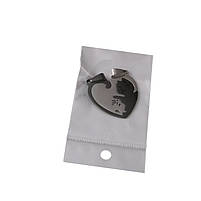 Кулон для двох коти Інь Янь. Парні кулони серце з котиками для закоханих. Подвійні підвіски для двох, фото 6