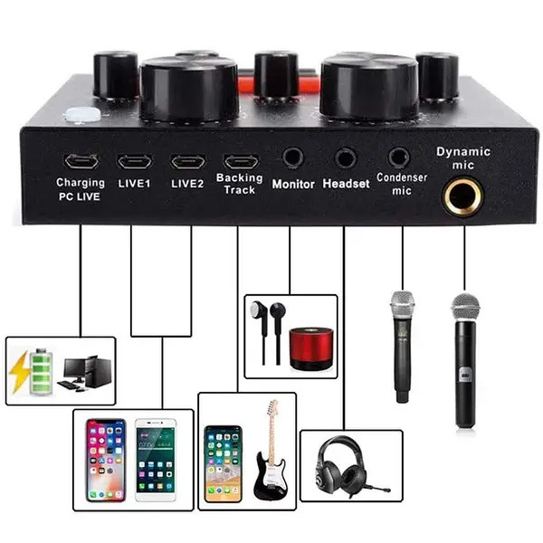 Внешняя звуковая карта V8 Bluetooth (ID#2066065860), цена: 482 ...