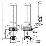 Гідроциліндр Edbro CS 176-5-7233-1748 фронтальний з кожухом, 5 штоків, фото 2