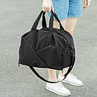 Міська сумка спортивна жіноча та чоловіча для тренувань та подорожей чорна тканинна дорожня, фото 9