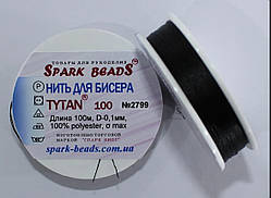 Нитка бісерна TYTAN 100 м. (чорна)
