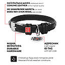 Нашийник шкіра 19-25 см 9 мм «Полотно стрази» Коллар Гламур рожевий для собак та цуценят, фото 4