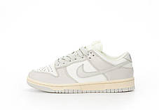 Жіночі кросівки Nike SB Dunk White Grey Взуття Найк СБ Данк білі шкіряні демісезонні, фото 3