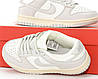 Жіночі кросівки Nike SB Dunk White Grey Взуття Найк СБ Данк білі шкіряні демісезонні, фото 8