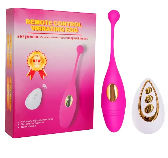 Силіконове віброяйце з дистанційним пультом та 10 режимами вібрації, фото 1