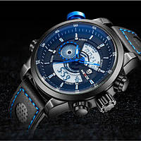 Точные мужские часы Weide Premium Blue, Высокопрочные часы Weide Premium Blue, Часы с японским механизмом