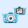 Дитячий цифровий фотоапарат з USB, ET015 Cat, Блакитний / Дитяча фотокамера з чохлом, фото 6