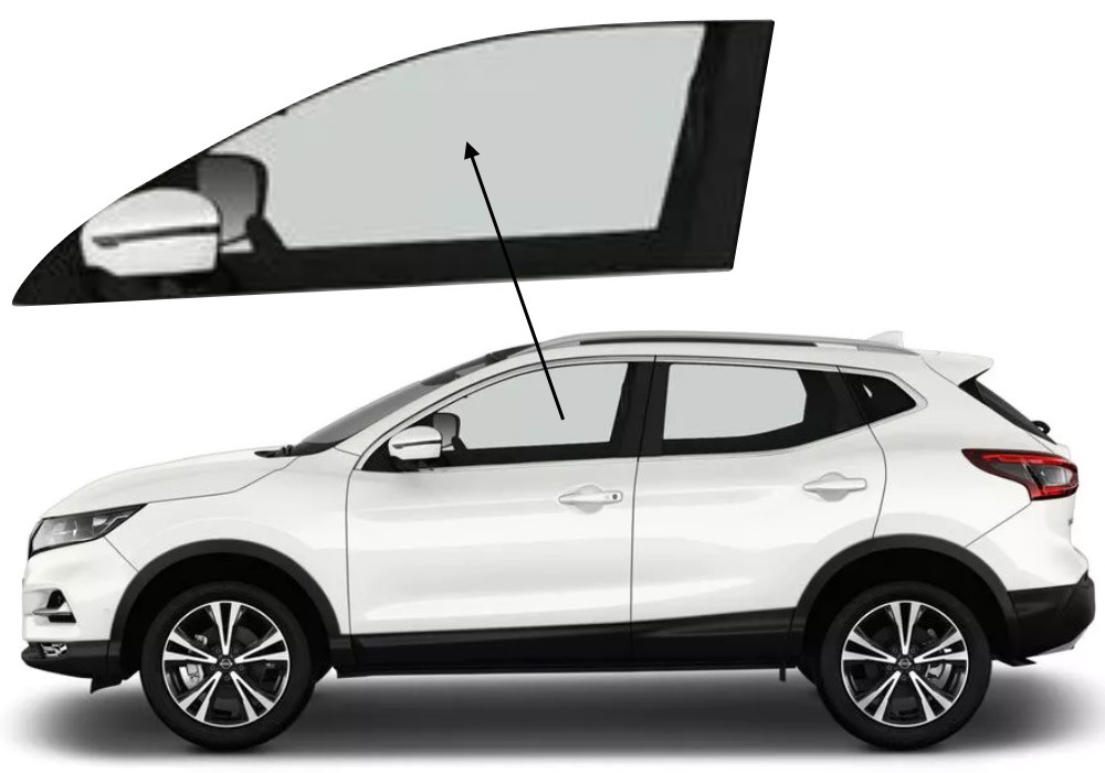 Бічне скло Nissan Qashqai 2014-2021 передніх дверей ліве, фото 1