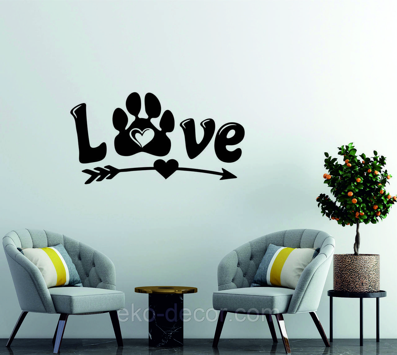 Декоративне настінне 3D Панно «LOVE » Декор на стіну з об'ємом, фото 1