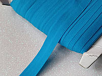 Голубая - на отрез трикотажная окантовочная бейка стрейч матовая 1.5см