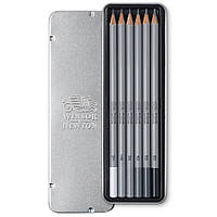 Набір олівців чорнографітних в металі Winsor & Newton Studio Collection Graphite Pencil x6 (2H HB 2B 4B