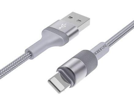 USB-кабель Borofone BX21 Lightning 1m сірий