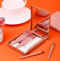 Набір пензлів для макіяжу 5в1 Makeup Brush Set із дзеркалом