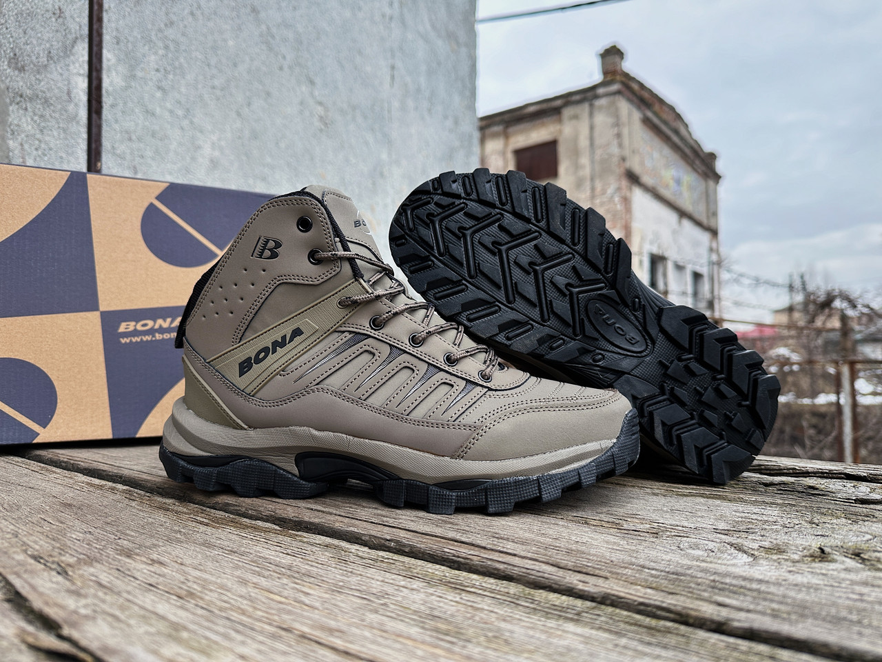 Зимові шкіряні черевики BONA 904T-6 з хутром коричневі