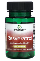 Пищевая добавка для сердечно-сосудистой системы Swanson Resveratrol 5 мг, 60 шт.