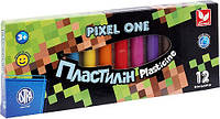 Пластилін круглий восковий, Школярик, Pixel One 12 кольорів (140 г)