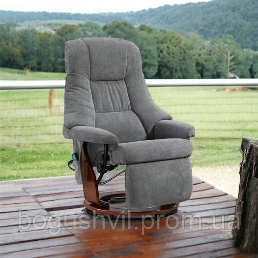 Крісло для відпочинку Avko Style ARMH 004 Grey з масажем підігрівом і вбудованою підставкою для ніг якісне