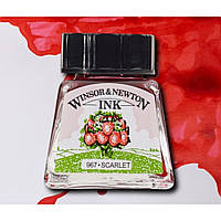 Туш художня Drawing Inks, №601 Scarlet, 14 мл, скло, Winsor&Newton