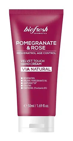 Крем для рук Via Natural Pomegranate and Rose від BioFresh 50 мл, фото 1