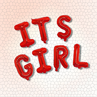 Набор надувных шаров для гендерной вечеринки, выписки с роддома, фотосессии IT S GIRL, 40,5 см. Красный