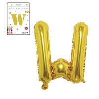 Фольгированный надувной шар буквы, буква W, золото, 32 дюйма (81 см) Кладовка