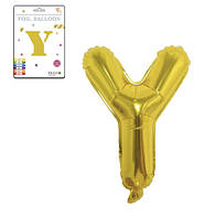 Фольгированный надувной шар буквы, буква Y, золото, 32 дюйма (81 см) Кладовка