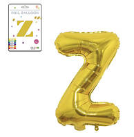 Фольгированный надувной шар буквы, буква Z, золото, 32 дюйма (81 см) Кладовка