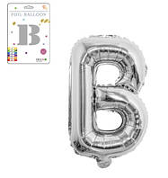Фольгированный надувной шар буквы, буква B, серебро, 32 дюйма (81 см) Кладовка