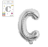 Фольгированный надувной шар буквы, буква C, серебро, 32 дюйма (81 см) Кладовка