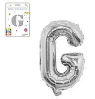 Фольгированный надувной шар буквы, буква G, серебро, 32 дюйма (81 см) Кладовка