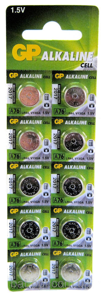 Батарейка GP Alkaline A76/G13/LR44